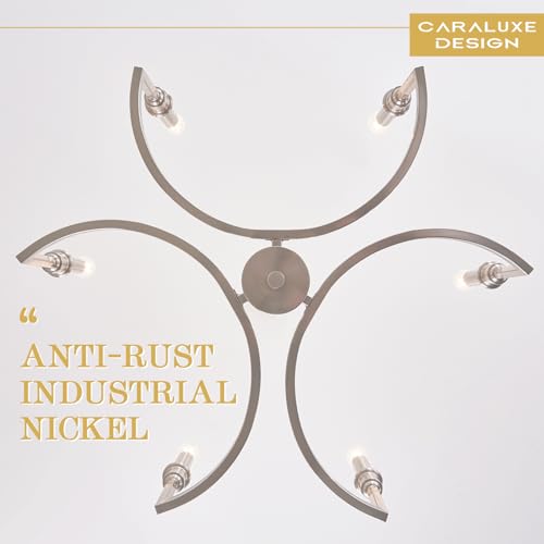 6 Light Candelabra Chandelier Dining Room Nickel Chandeliers 26in