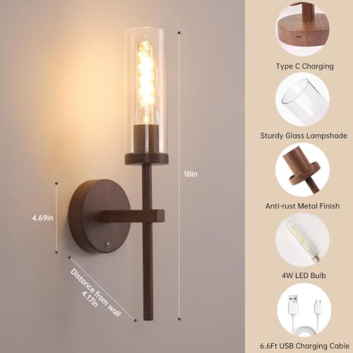Battery Operated Wall Sconces Set of 2 (2 Count)
