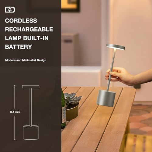 Grey Rechargeable Cordless Lamp (2 Count)