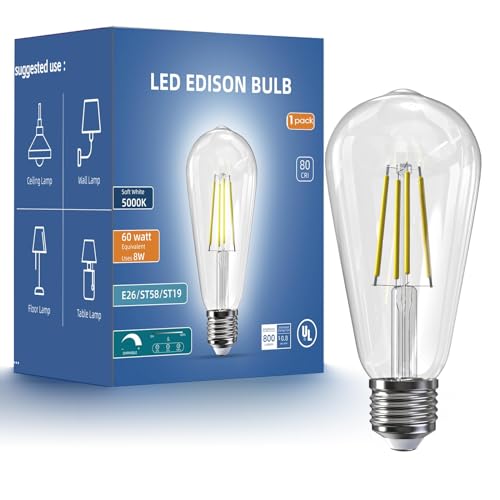 Edison Bulbs E26 LED Bulb 60 Watt Equivalent