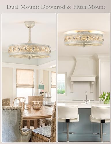 Art Deco Chandelier Ceiling Fan with Light