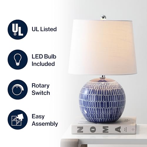 Ronald 21" Ceramic Scallop Sphere Table Lamp