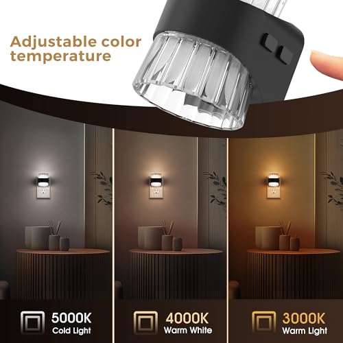 Night Light Modern 3CCT Dimmable Night Lights Plug into Wall (2 Count)