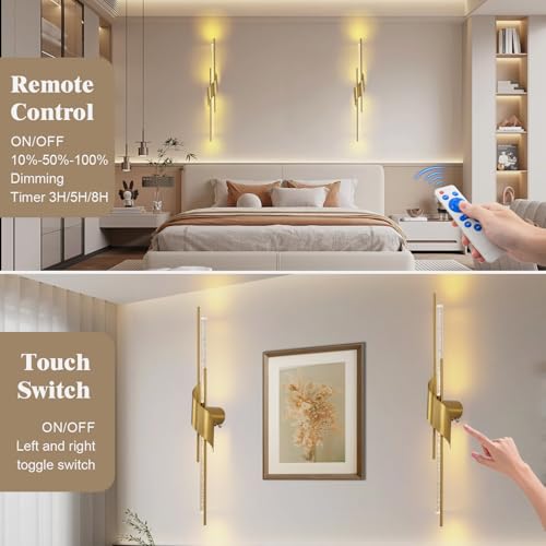 Battery Operated Wall Sconces Set of 2 (2 Count)