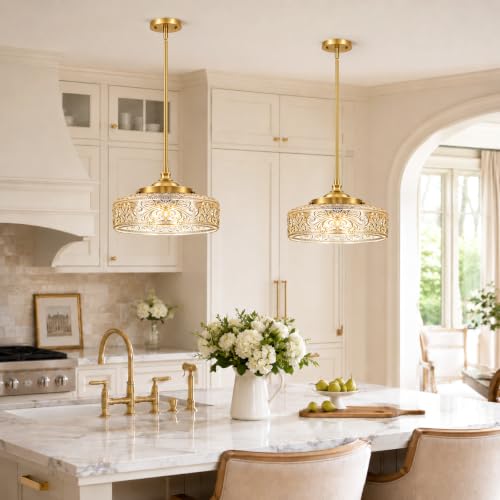 Gold Kitchen Pendant Lights Over Sink Vintage Glass Pendant Light