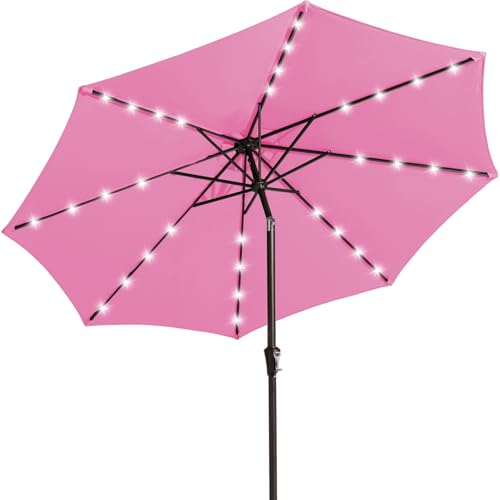 9FT Outdoor Patio Umbrella with Solar Lights