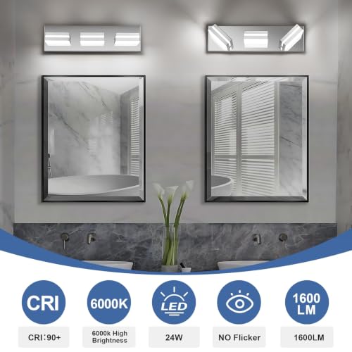 Modern LED Stainless Steel Chrome Acrylic Bathroom Lights Fixtures 3