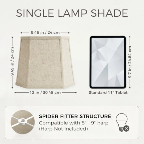 1 Pack Beige Square Cut Corner Lamp Shade