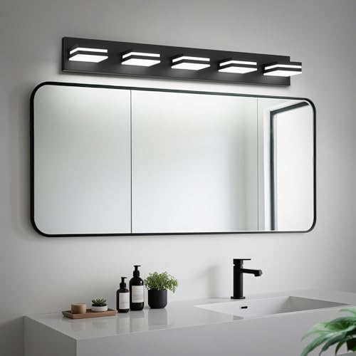 Modern LED Small Black Acrylic Bathroom Lights Fixtures 5