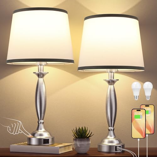Bedroom Lamps for Nightstand (2 Count)