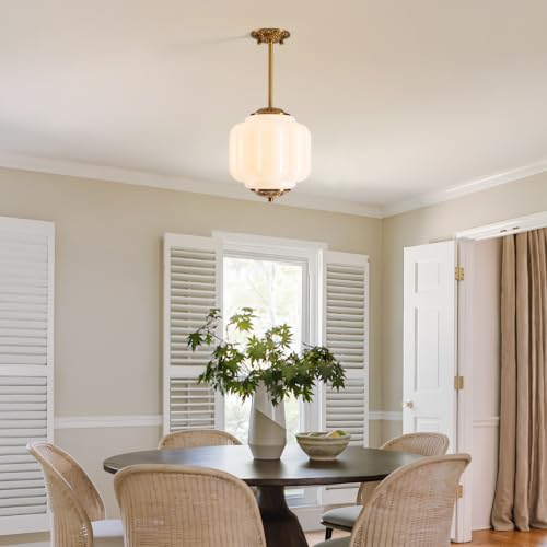 Semi Flush Mount Ceiling Light (Milk White 9")
