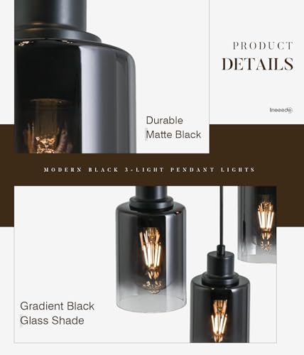 3 Light Black Pendant Lighting