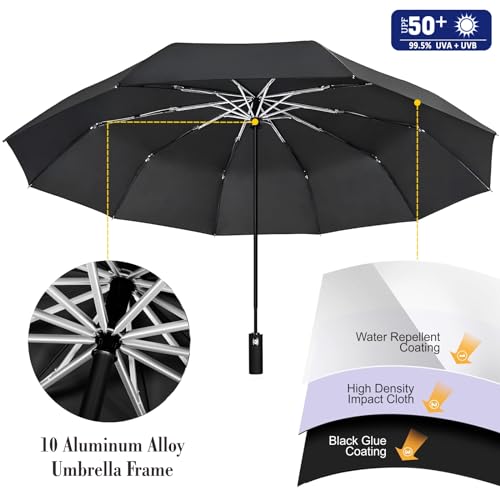 UPF 50+ Beach Umbrella with Adjustable Universal Clamp