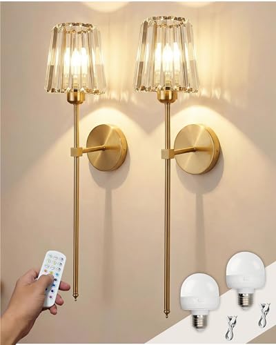 Battery Operated Wall Sconces Set of 2