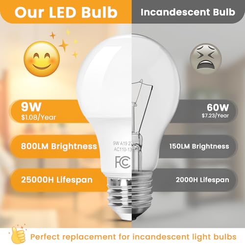 A19 LED Bulb 60W Equivalent (8 Count)