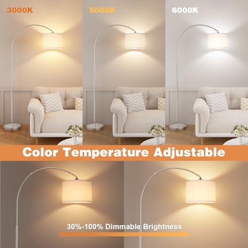 Dimmable Arc Floor Lamp with Remote