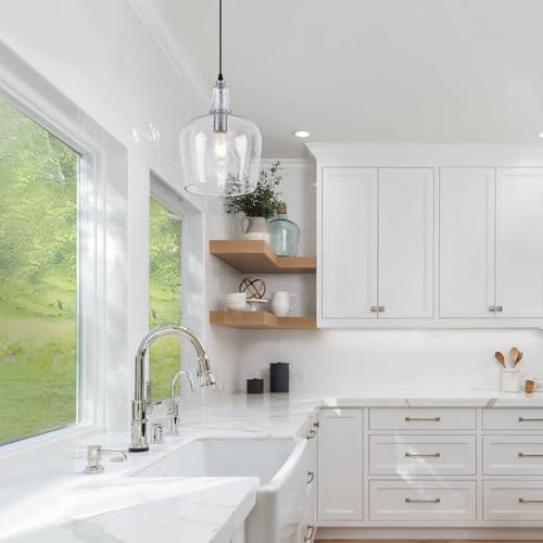 10”Chrome Hammered Glass Pendant Light Modern 1 Light Single Dome Pendent Lighting Fixtures for Kitchen Island Dining Room Hallway