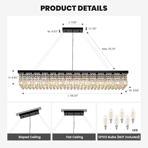 Rectangle K9 Crystal Chandelier
