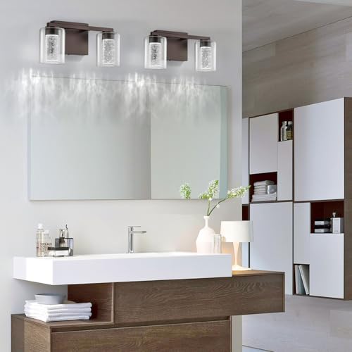 2 Light Bronze Vanity Light with 3 Color Modes (2 Count)