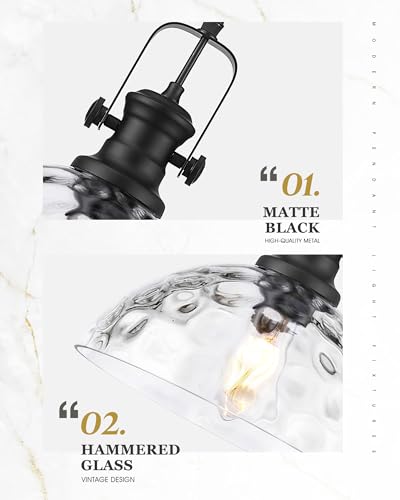 10.5" Black Pendant Light for Kitchen Island
