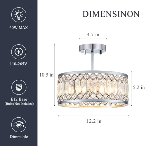 Crystal Chrome Ceiling Light
