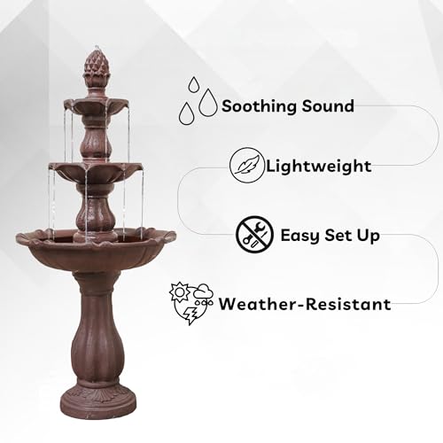 51" 3 Tier Outdoor Waterfall Fountain