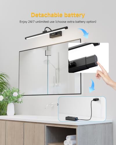Modern Bathroom Vanity Light 24 inch Bathroom Light Fixture Black 2Pack