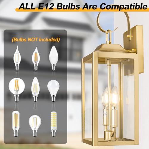 19" Gold Outdoor Wall Lantern 2
