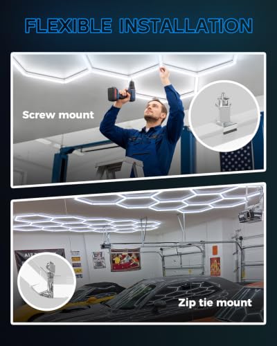 Hexagon Garage Ceiling Light (8-Girds)