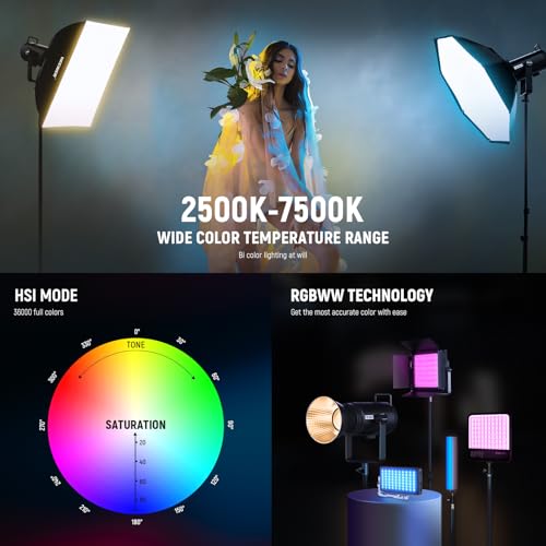 CB200C 200W RGBWW COB LED Video Light