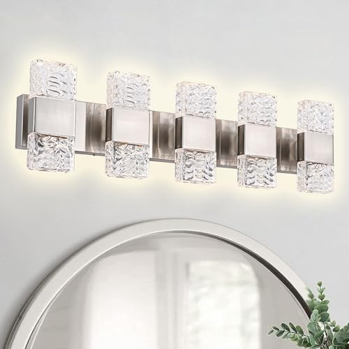 30.3 in LED Bathroom Lighting Fixtures Brushed Nickel Dimmable 40W