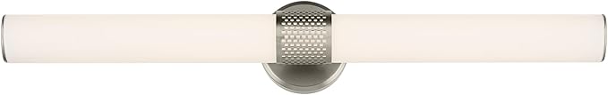 Kichler Sashi 32" LED Large Bath Bar with White Glass in Brushed Nickel, Modern, for Vanity, Fireplace, Buffet, Hallway, Vanity Mirror, (32" W x 5" H) 55193NILED