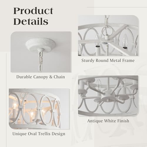 Farmhouse Antique Chandelier for Dining Room Kitchen Island 6 (6 Count)