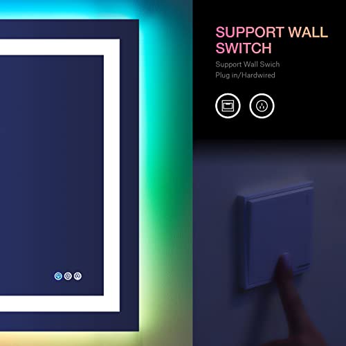 40"X30" RGB LED Bathroom Mirror with Lights
