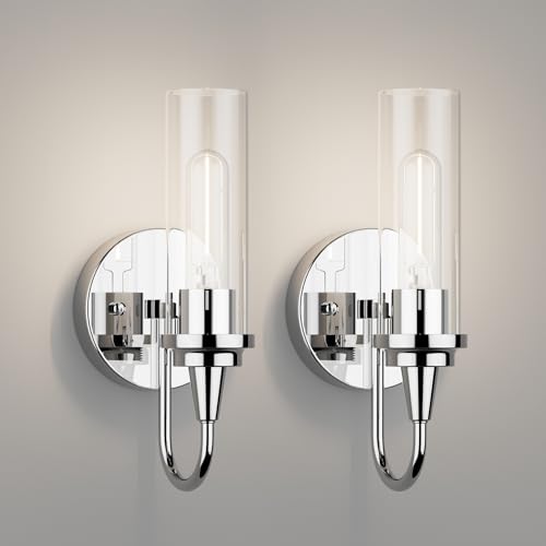 Chrome Wall Sconces Set of Two (2 Wall Sconces)