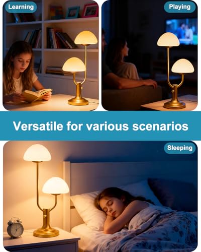 Modern Globe Table Lamp for Bedroom Dimmable Round Ball Lamp
