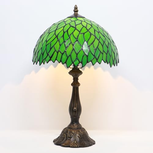 Tiffany Table Lamp Stained Glass Bedside Reading Light W12H19 inch