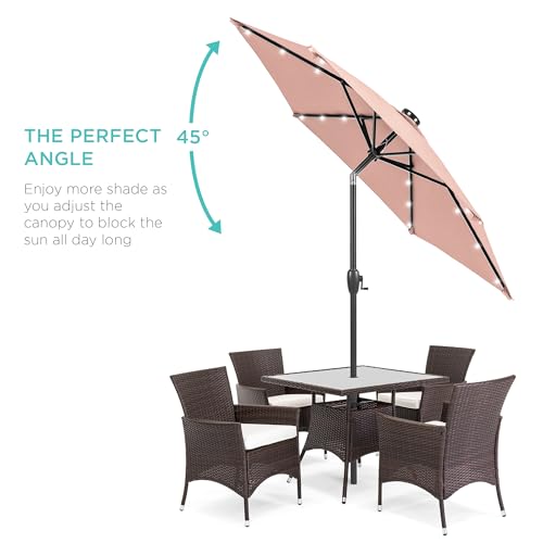 7.5ft Solar Umbrella LED Lighted Patio Umbrella