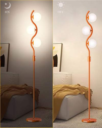 60IN Dimmable Orange Globe Floor Lamp (3 Count)