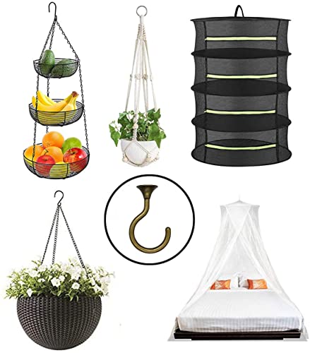 Large Swag Ceiling Hooks Heavy Duty Swag Hook with Hardware for Hanging Plants Ceiling Installation Cavity Wall Fixing