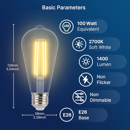 Dusk to Dawn Outdoor Sensor ST19 LED Light Bulb (2 Count)