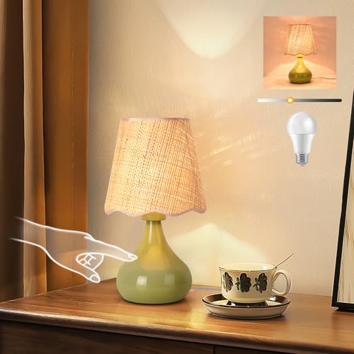 Green Small Touch Control Table Lamp for Bedroom