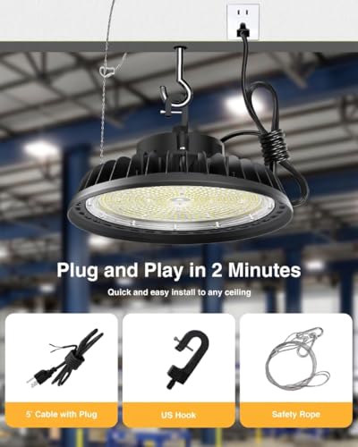 UFO LED High Bay Light 500W 75000LM 5000K High Bay LED Shop Lights
