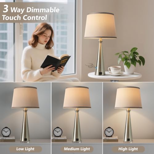 Modern Touch Lamps for Nightstand (2 Count)