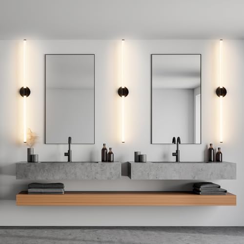 Bathroom Vanity Lights 47" Long LED Vanity Light Bar Black