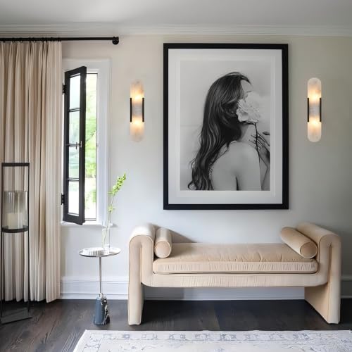 Modern Alabaster Wall Sconce Set of 2