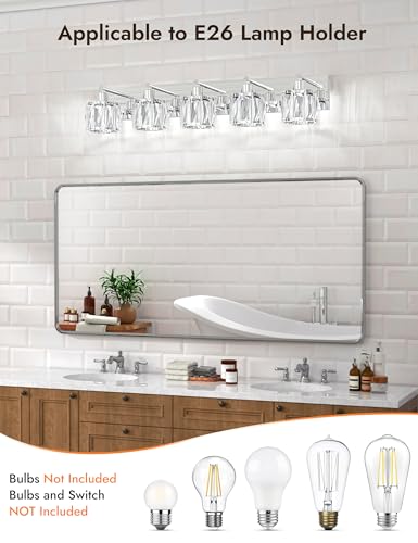 Crystal Vanity Lights for Bathroom (5 Count)