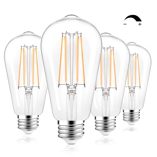 LED Light Bulbs Dimmable Vintage Edison Bulb (4 Count)