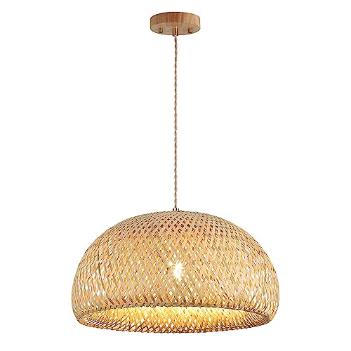 Bamboo Large Pendant Light Fixture 17.8 inch One