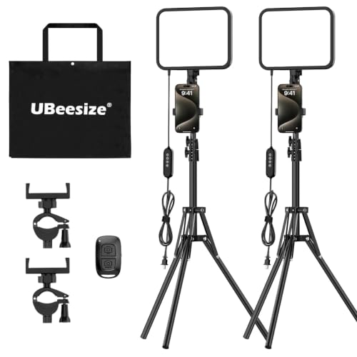 2 Pack LED Video Light Kit with Tripod Stand & Phone Holder (2 Count)